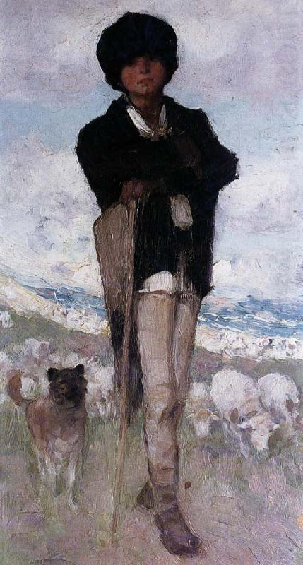 Young Shepherd with his Dog, Nicolae Grigorescu